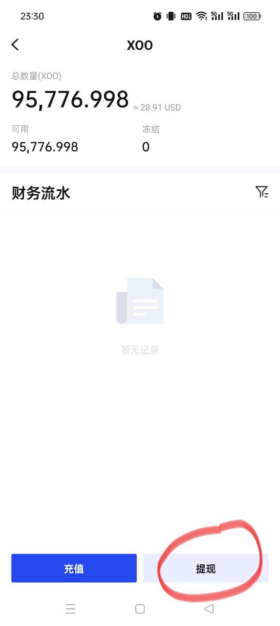 XOO Token 提币页面